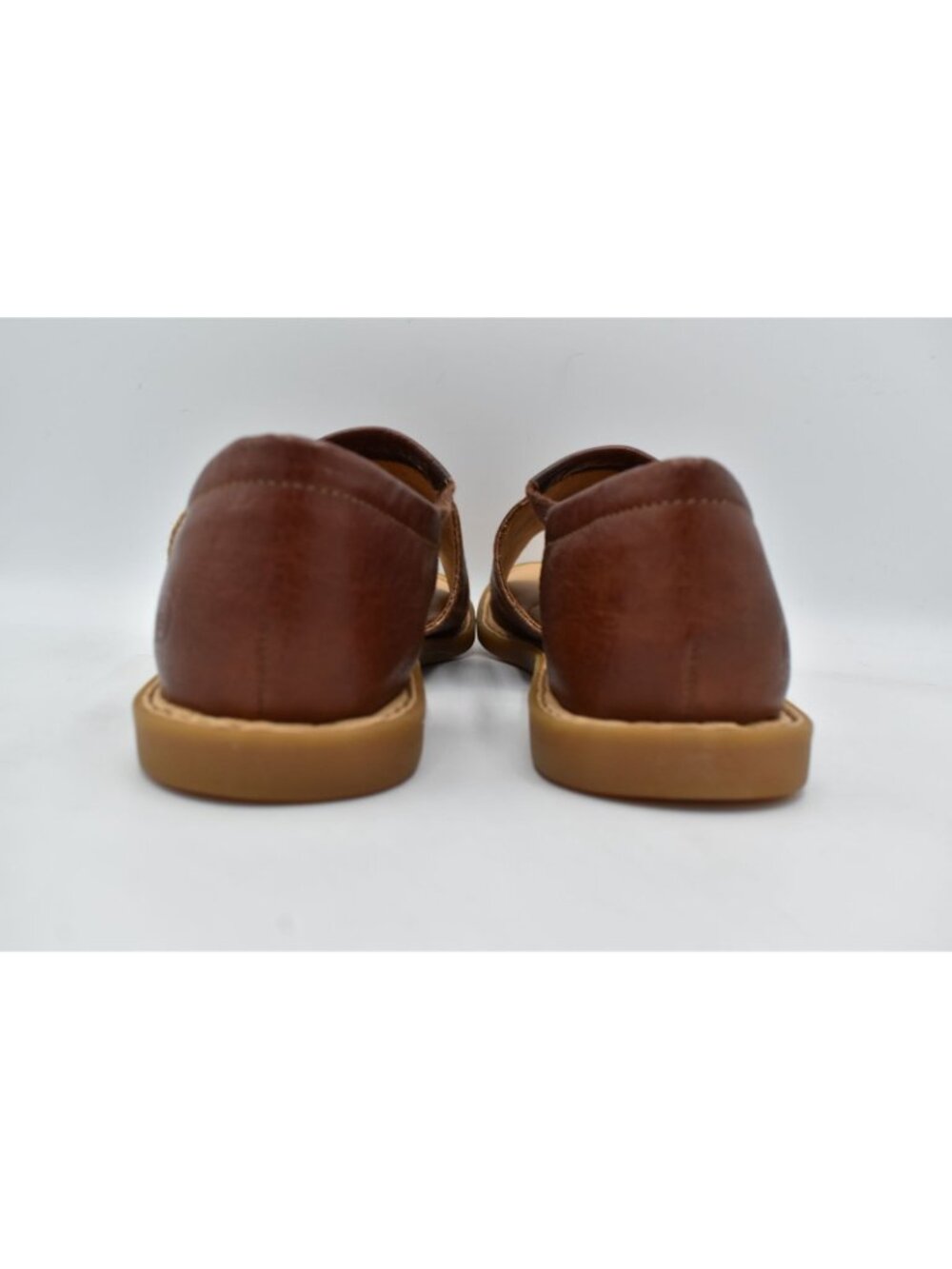Born Women 8 Cove Modern Dark Tan Bourbon Full Grain Leather Sandals Shoes Flats - Picture 4 of 11